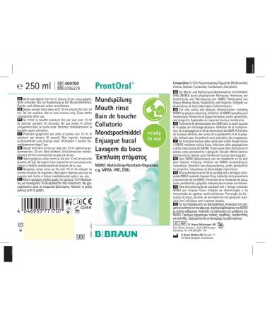 B. Braun ProntOral Mouthwash 250ml - Effective Oral Care with Dosing Cap | International Shipping Available - Buy Online on GoSupps.com