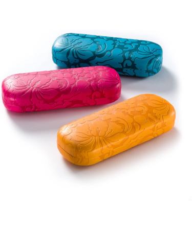 FEFI Turquoise Floral Relief Embossed Hardcase Glasses Case - Sturdy & Stylish | International Shipping Available - Buy Online on GoSupps.com