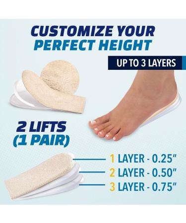Orthopedic Heel Inserts for Women & Men - 3 Layers (0.25 to 0.75) Shoe Lifts for Leg Length Discrepancy Heel Spurs & Pain Relief - Small Size - Buy Online on GoSupps.com