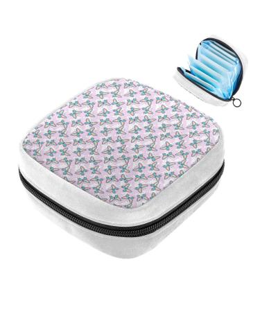 GIAPB Sanitary Napkin Storage Bag Period Bag Tampon Bag Makeup Bag Pad Pouch Butterfly Pink Background Color2190