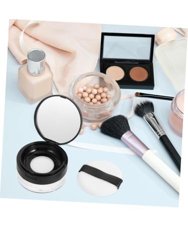 WOONEKY 2pcs Elastic Mesh Loose Powder Box Portable Powder Case Makeup Powder Case Mirror Brackets Abs Black - Buy Online on GoSupps.com
