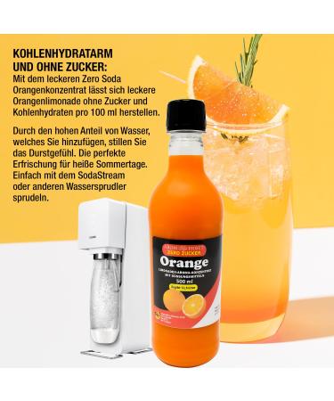 Zero Sugar Orange Concentrate 500ml - Makes 12.5L | Low-Calorie Preservative-Free No Synthetic Colors | Perfect for Water Bubblers - Buy Online on GoSupps.com