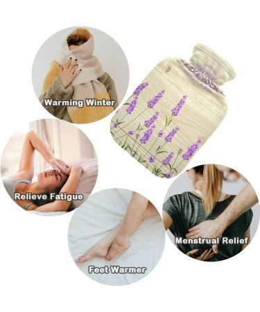 NAANLE Lavender Hot Water Bottle with Lid 1L Transparent Heat Bottle for Pain Relief & Therapy | Best Hand & Foot Warmer - Buy Online on GoSupps.com