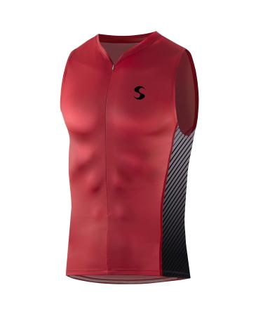 Synergy Men's Race Tri Tank Top Singlet Crimson/Black X-Large