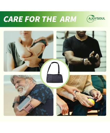 Arm Support Sling for Elbow Wrist & Shoulder Injuries - Lightweight Adjustable Arm Sling for Men & Women - Large Black - Buy Online on GoSupps.com