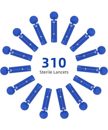 Metene Twist Top Lancets 30 Gauge 310 Count - Sterile Diabetic Lancets for Blood Sugar Test - Dark Blue - Buy Online on GoSupps.com