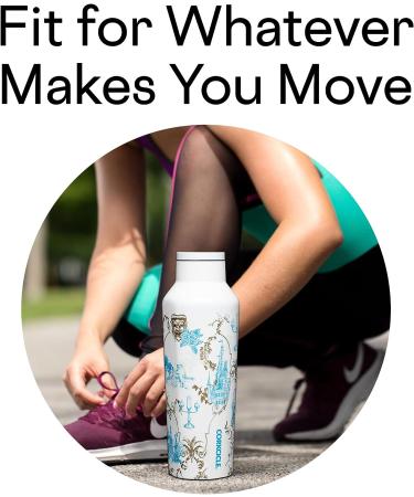 Corkcicle Disney Princess Belle Insulated Canteen 20oz - Triple Insulated Stainless Steel Sports Water Bottle - Keeps Drinks Cold 25 Hours, Warm 12 Hours - Buy Online on GoSupps.com