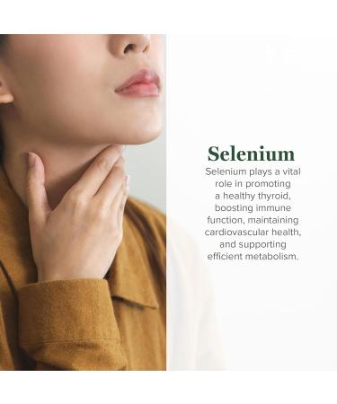 Global Healing Selenium 200mcg Supplements - Organic Antioxidants for Thyroid & Immune Support | Non-GMO, Gluten-Free, 60 Capsules - Buy Online on GoSupps.com