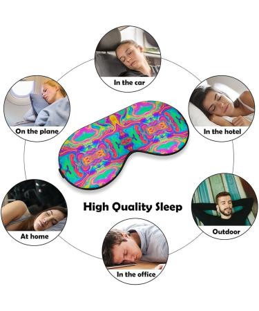 Vintage Neon Rainbow Tie Dye Sleep Mask for Women | Adjustable Eye Shades with Elastic Strap | Best Sleep Accessories - Buy Online on GoSupps.com