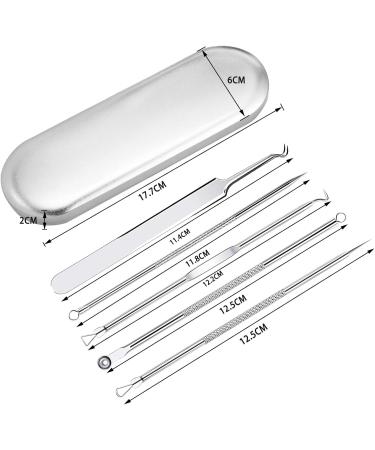 vgggrd Blackhead Remover Comedone Squeezer Set Professional Pimple Tool Tweezers Set with Metal Box Acne Whiteheads Blackhead Remover for All Skin Types - Buy Online on GoSupps.com