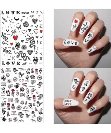 3D Gothic Snake Nail Art Stickers Decals - 8 Sheets - Buy Online on GoSupps.com