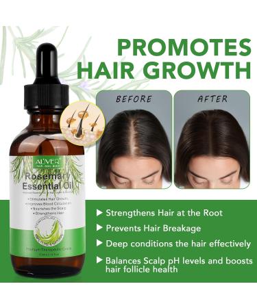 Rosemary Essential Oil for Hair Growth | 100% Organic with Scalp Massager - Nourishes & Stimulates Hair - Buy Online on GoSupps.com