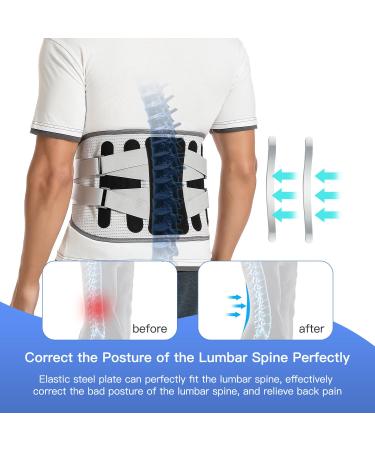 Posture Corrector Back Brace for Men & Women | Adjustable Spine Support & Pain Relief - Breathable Grey (X-Large - Buy Online on GoSupps.com
