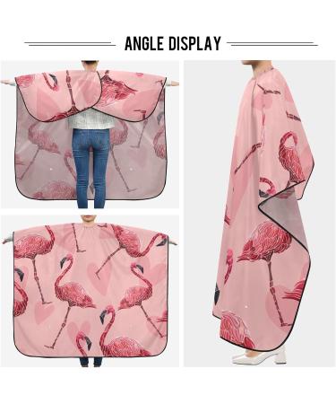 Waterproof Barber Cape - Pink Flamingo & Heart | Cheetah Haircut Bib for Men & Women | Unisex Hair Cutting Cape - Buy Online on GoSupps.com