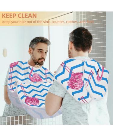Beard Bib Apron for Men | Waterproof Hair Catcher & Grooming Cloth - Flamingo Print - Buy Online on GoSupps.com