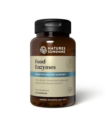 Nature's Sunshine Food Enzymes, 120 Capsules, Digestive Enzymes with Betaine HCL Support The Digestive System and Provide Occasional Indigestion Relief