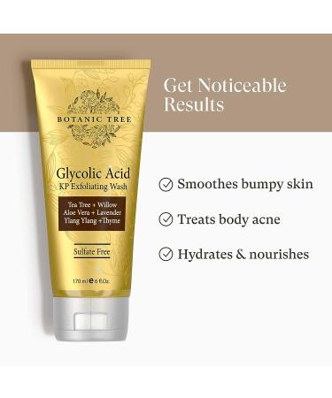 Botanic Tree Glycolic Acid KP Exfoliating Body Scrub - Smooth Rough & Bumpy Skin - Keratosis Pilaris Treatment - Acne Body Wash - 6 Fl Oz - Buy Online on GoSupps.com