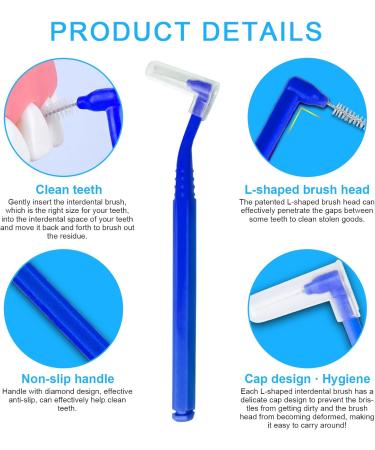 Skhaovs 25 Interdental Brushes Gap Brush for Teeth & Gums Non-Slip Handle Braces Cleaning 5 Colors - Universal Oral Care - Buy Online on GoSupps.com