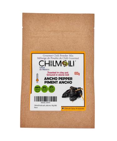 Chilmolli Ancho authentic Mexican gourmet chilli powder mix/M lange de poudre de chili Ancho/chile Ancho molido mix 100g. Mild