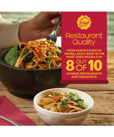 Lucky Boat Thick Chow Mein Noodles 4KG - Restaurant Quality, No.1 Thick Noodles, Egg Free, Bulk Vegan Wheat Noodles for Stir-Fry - Chinese Noodles - 4kg Pack - Buy Online on GoSupps.com