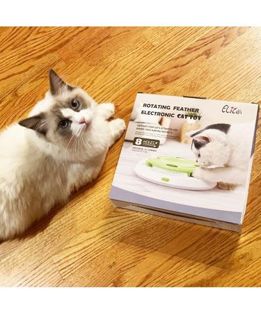 Pettom Interactive Cat Toy | Electric Butterfly Funny Exercise Toy for Kittens | Rotating Pop N Play Toy with Replacement Feathers | Green - Buy Online on GoSupps.com