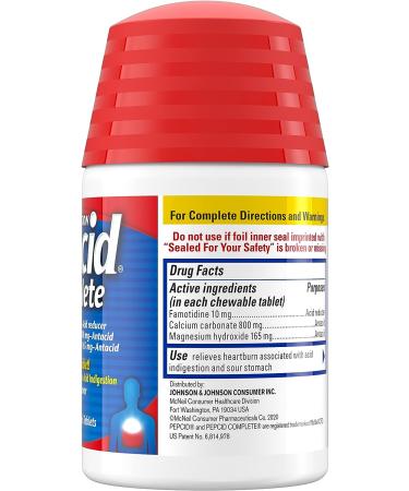 Pepcid Complete Chewables | Acid Reducer + Antacid Chews for Heartburn | Berry Flavor | 25 Ct - Buy Online on GoSupps.com