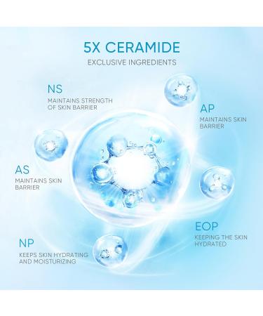 Moisturizing Cream for All Skin Types | Hydrating Facial Cream with Hyaluronic Acid & 5X Ceramides | Fragrance-Free Non-Comedogenic Moisturizer - Shop Internationally - Buy Online on GoSupps.com