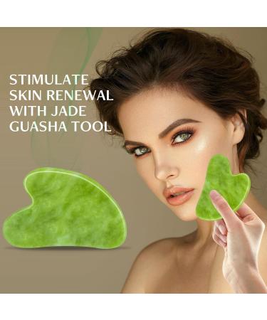 Gua Sha Facial Tools | Natural Anti-Aging Jade Roller for Rejuvenating Skin | Cooling & Firming Beauty Tool | Perfect Stocking Stuffer - Buy Online on GoSupps.com