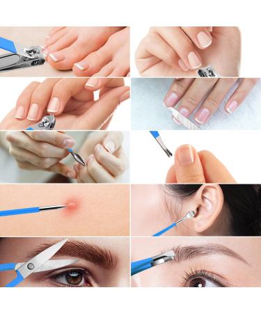 10pcs Professional Manicure Set - Stainless Steel Nail Clippers & Pedicure Tools for Travel (Blue) - Buy Online on GoSupps.com