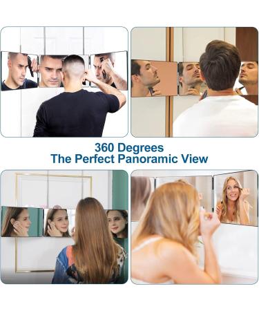 3-Way Adjustable 360 Mirror for Hair Cutting | Professional Hairdressing Tool with Telescoping Hooks Waterproof Haircut Cloth & Comb - International Shipping Available - Buy Online on GoSupps.com