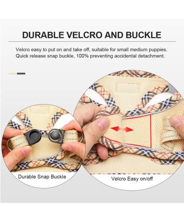 Doramio Dog Harness for Small Dogs | Reflective & Breathable Step-In Leash | Anti-Train Safety Dishes for Dogs & Cats - Beige XL - Buy Online on GoSupps.com