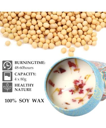 Allava 4-Piece Natural Soy Wax Fragrance Candle Gift Set | Stress Relief & Aromatherapy Candles for Christmas Birthdays Valentine's Day & Weddings - Buy Online on GoSupps.com