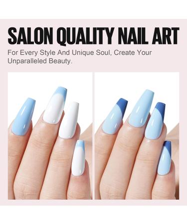 TOMICCA Gel Nail Polish Set - Pink, Baby Blue, French White, Pastel Colors - 4x8ML A116025 - Buy Online on GoSupps.com