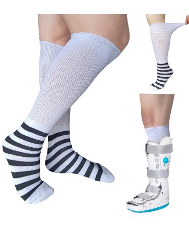 2 Pairs Walking Boot Socks Replacement Liner for Air cast Walking Boot Fracture Surgical Orthopedics Socks Knee High