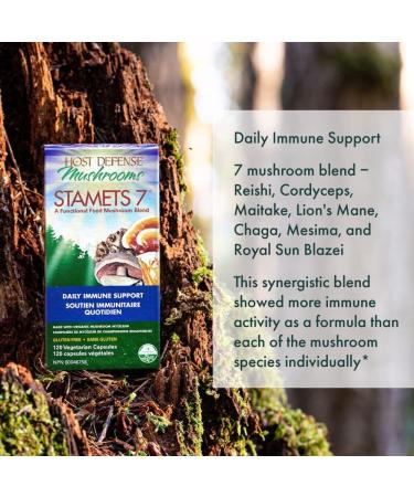 Host Defense Stamets 7 Mushroom Complex Supplements |Immune Booster Supplement with 7 Mushroom Blend - Lions Mane Chaga Cordyceps Reishi Maitake Mushrooms Supplements Capsules (120 Count (Pack of 1) Stamets 7 Capsules) Stamets 7 Capsules 120 count (Pack o - Buy Online on GoSupps.com
