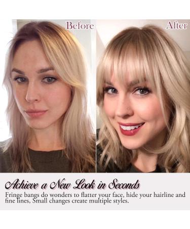 RUWISS Clip in Fringe 100% Human Hair Wispy Bangs Extension - Light Brown - Buy Online on GoSupps.com