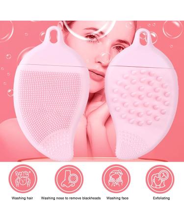 Face Wash Scrubber | Double Side Silicone Face Scrub Brush Manual Hair Scrubber Handheld Scrubber for Deep Cleaning Skin Solid Powder - Buy Online on GoSupps.com