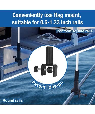 Affordura Boat American Flag & Pole Set | 16x24 Flag w/ Mount for Round & Square Rails | Includes 2 Clips | Blue - Buy Online on GoSupps.com