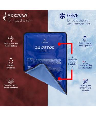 Reusable Gel Ice Pack - Hot & Cold Therapy for Pain Relief | Flexible Soft Gel Pack for Injuries | Ideal for Back, Shoulder, Elbow, Hip, Knee | Includes Straps | 15x10 Size - Buy Online on GoSupps.com