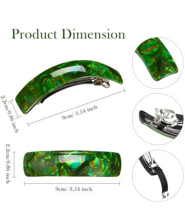 10 Classic Retro Acrylic Hair Clips - Large Rectangular French Automatic Hair Clips for Women & Girls - Ideal for Thick & Medium Hair (Mixed Colors) - Buy Online on GoSupps.com
