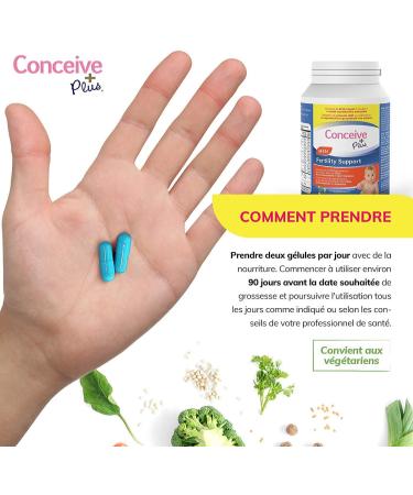 Conceive Plus Fertility Vitamins for Men - Stimulates Testosterone Increases Production - Zinc Folate Maca Root Selenium Pills - 60 Vegetarian Capsules - Buy Online on GoSupps.com