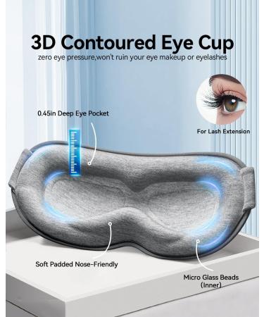 Weighted Eye Mask for Sleeping | Blackout Sleep Mask for Men & Women | FACEMOON Memory Foam 3D Contoured Eye Covers | Travel Essentials & Meditation Blindfold (Gray - Buy Online on GoSupps.com
