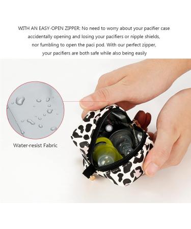 Fulenyi Baby Pacifier Box | Stylish Holder Case for 2 Pacifiers | Leopard Pattern Storage with Clip - Buy Online on GoSupps.com
