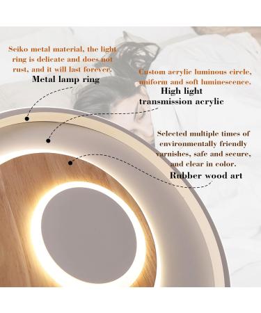 Fitzmia LED Ceiling Light | Dimmable Wood Ceiling Lamp with Remote | Modern 24W Round Light for Bedroom Living Room & Kitchen - Buy Online on GoSupps.com