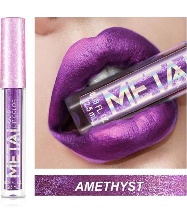 Allbesta Lipgloss Waterproof Lipstick Long Lasting Metallic Shimmer Glitter Lipstick - Buy Online on GoSupps.com