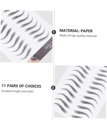 Mikinona 12 Sheets Waterproof Eyebrow Stickers Eyebrow Shaping Sticker Hair-like Eyebrows Stickers Post Paper 21x15cm Black - Buy Online on GoSupps.com