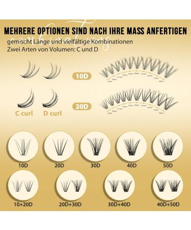 High-Quality 320pc Individual Eyelashes - 10D & 20D D-Mix (9-16mm) | Reusable Artificial Cluster Lashes - Best for International Shipping - Buy Online on GoSupps.com