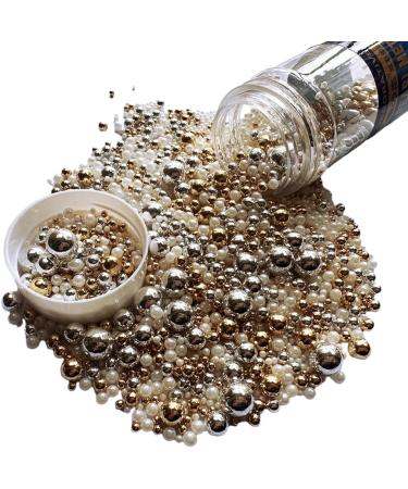 Sprinkles Edible Mix Sugar 120g/4.2oz Candy Baking Cake Decorations Cupcake Toppers Cookie Decorating Celebrations Edible Fancy Sprinkles Jimmies for Ice Cream Donut Chocolate (Gold silve white) - Buy Online on GoSupps.com
