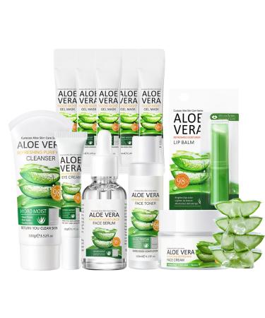 Teenage Girls Gifts - Aloe Vera Skin Care Sets & Kits - Gfts for Teenage Girls - Aloe Vera Skincare Set for Hydrating Nourishing Moisturizing - Pamper Gifts for Women - Skin Care & Face Care Gift Set Moisturizing Aleo Vera Skincare Set