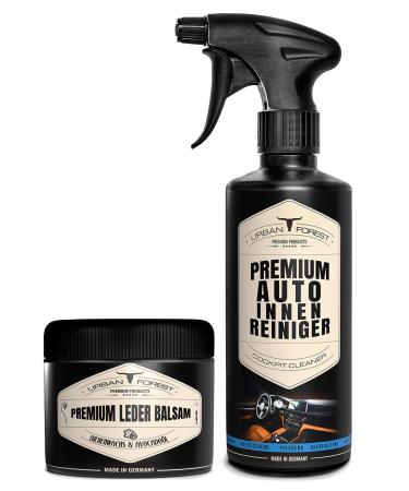 Car interior cleaner 500ml + premium leather balm for car leather care 250ml |Car lay set for the entire car interior of Urban Forest Inner cleaner + leather balm